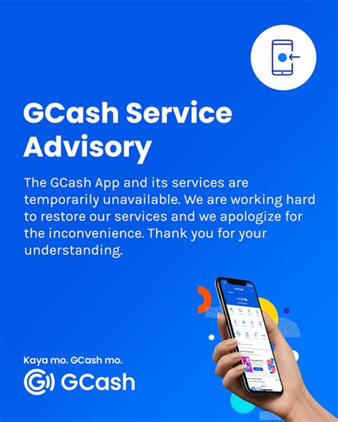 GCash announces services temporarily unavailable .
